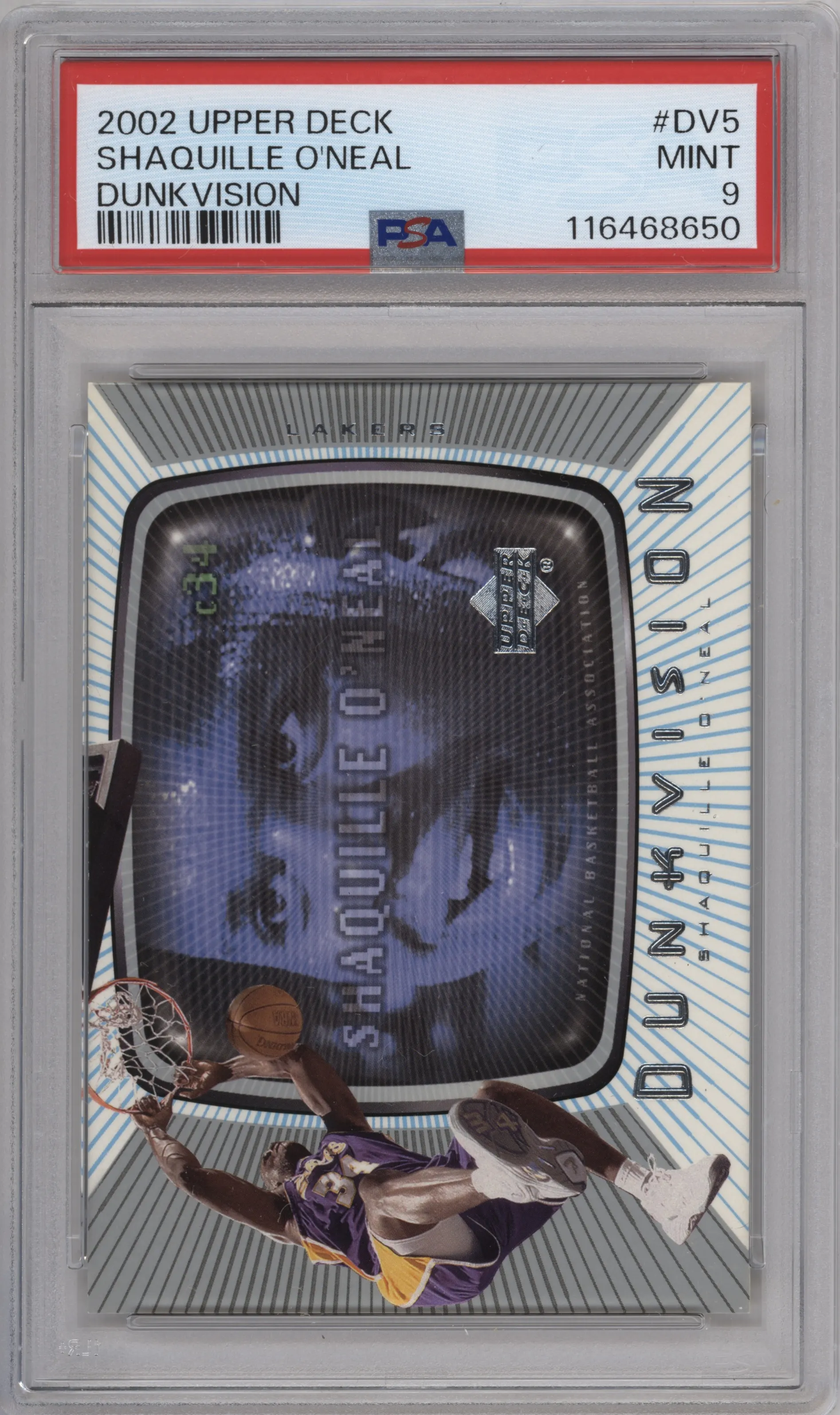 Shaquille O'Neal from the 2002-03 Upper Deck  set graded by PSA and given an overall grade of 9.