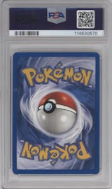 Charizard from the 2000 Pokemon set graded by PSA and given an overall grade of 8.