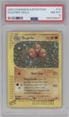 Dugtrio from the 2002 Pokemon E-CARD set graded by PSA and given an overall grade of 8.