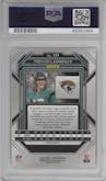 Trevor Lawrence  from the 2022 Panini Prizm set featuring a Silver Prizm parallel graded by PSA and given an overall grade of 10.