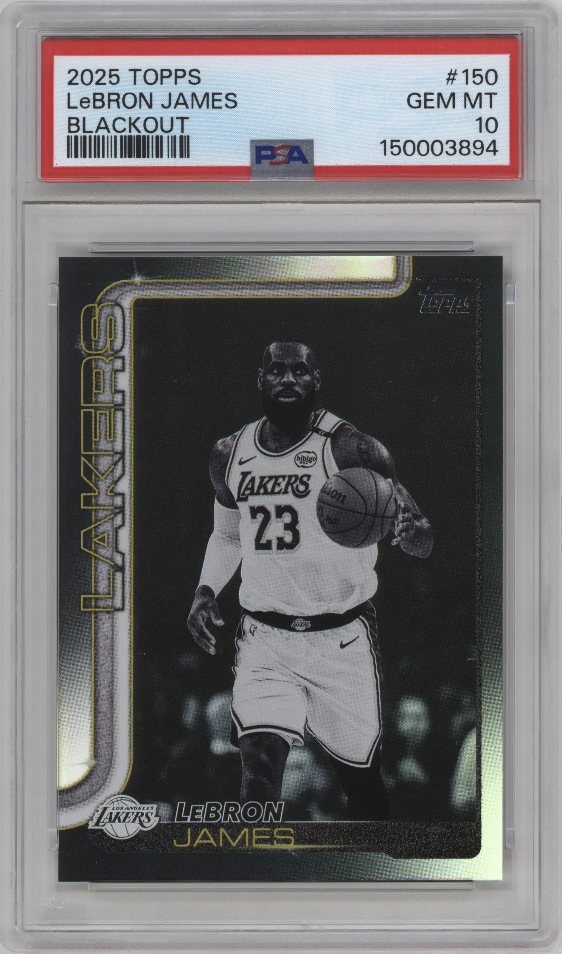 2025 Topps LeBron James Blackout #150 PSA 10