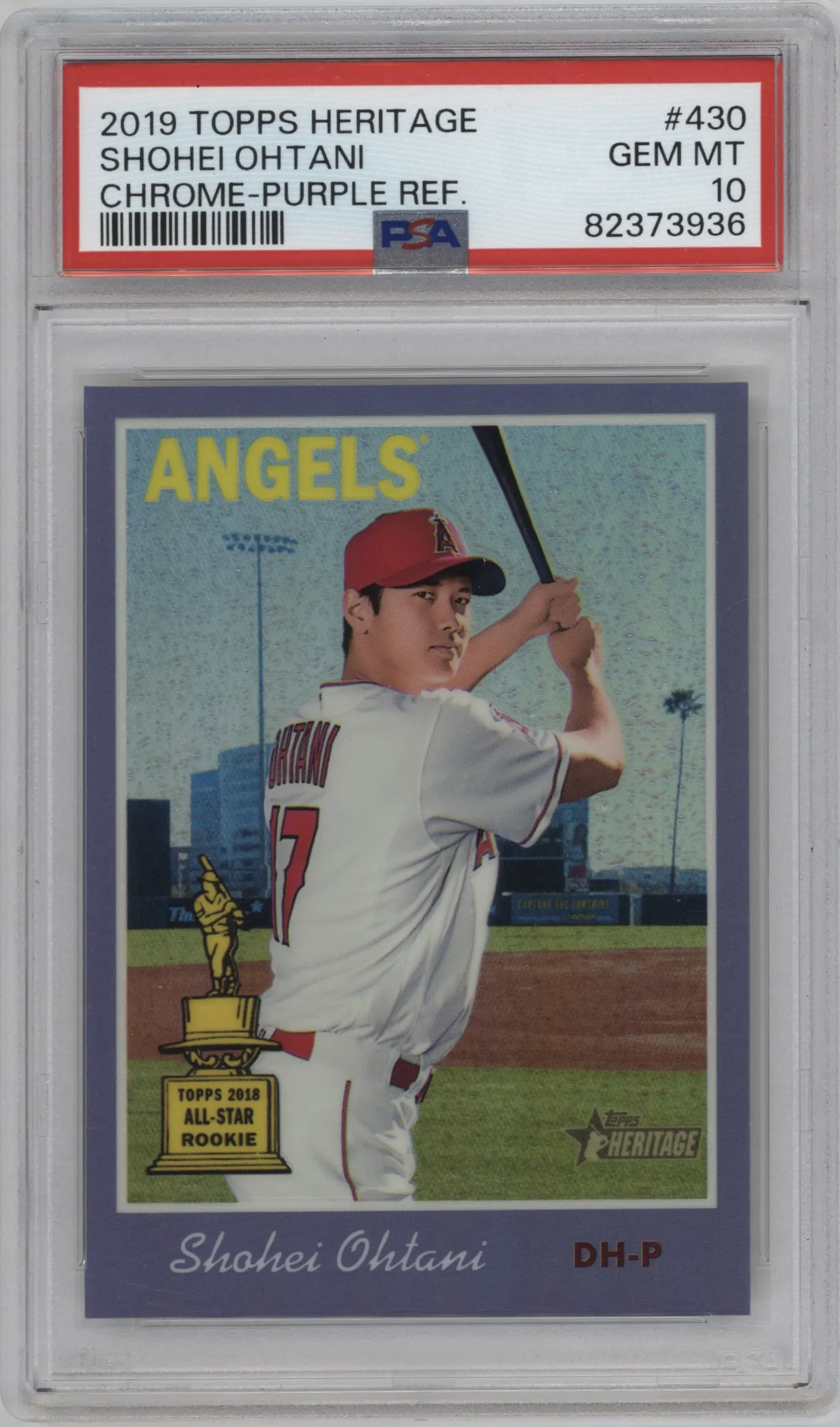 2019 Topps Heritage Chrome Shohei Ohtani Purple Refractor #THC-430 PSA 10
