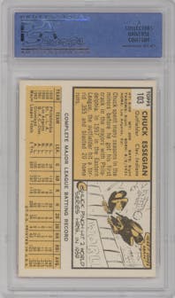 Chuck Essegian from the 1963 Topps set graded by PSA and given an overall grade of 7.
