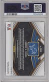 Jahmyr Gibbs from the 2023 Panini Select set featuring a Prizm parallel graded by PSA and given an overall grade of 9.