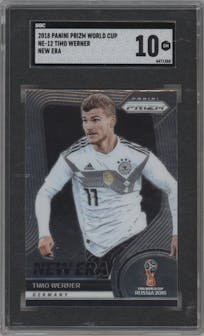 Timo Werner from the 2018 Panini Prizm World Cup set graded by SGC and given an overall grade of 10.
