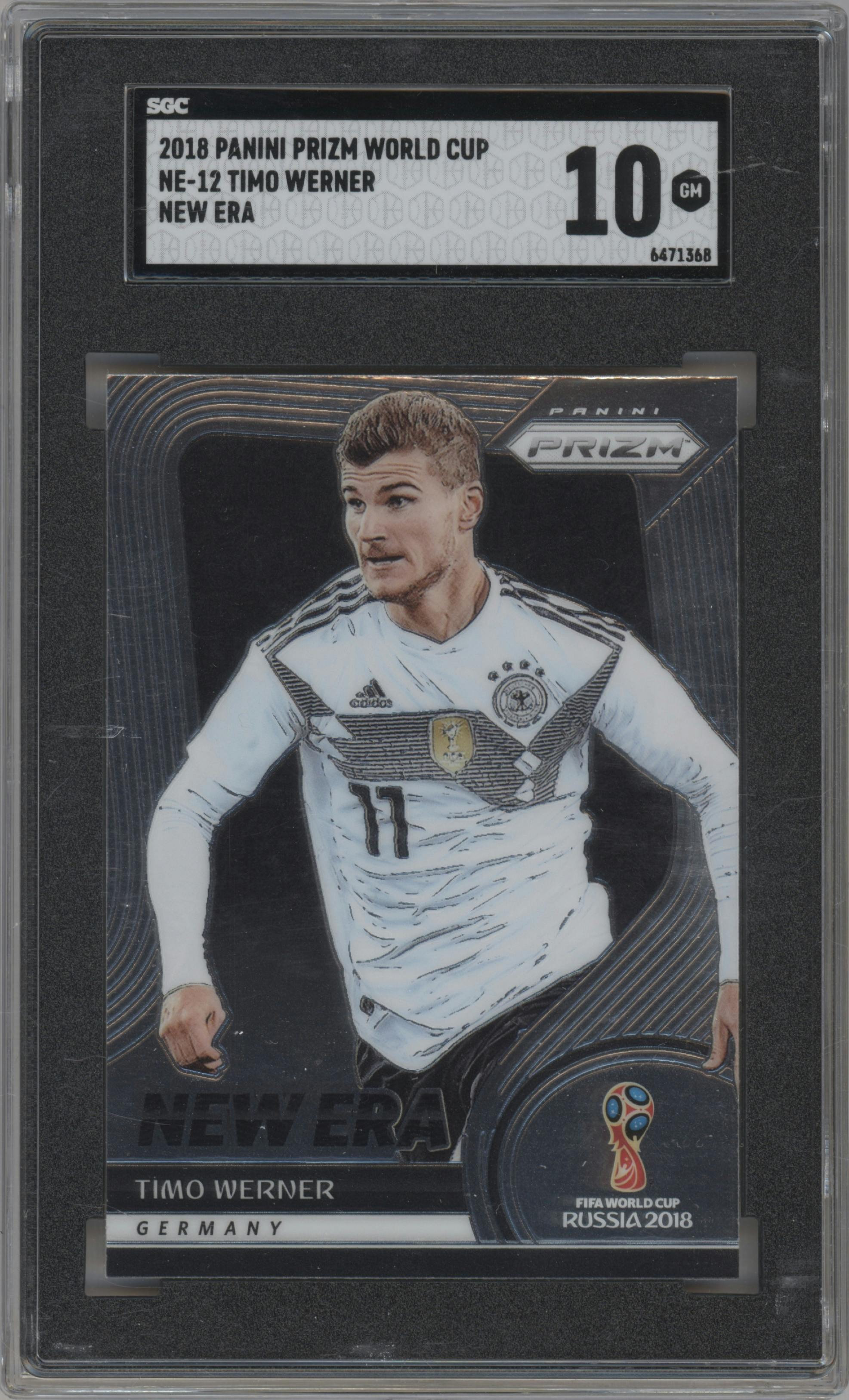 Timo Werner from the 2018 Panini Prizm World Cup set graded by SGC and given an overall grade of 10.