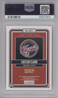 Caitlin Clark from the 2024-25 Panini Instant WNBA set graded by PSA and given an overall grade of 9.