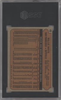Willie Mays from the 1972 Topps set graded by SGC and given an overall grade of 6.