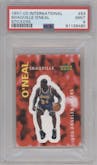 Shaquille O'Neal from the 1997-98 Upper Deck NBA Stickers set graded by PSA and given an overall grade of 9.
