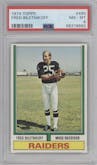 Fred Biletnikoff from the 1974 Topps set graded by PSA and given an overall grade of 8.