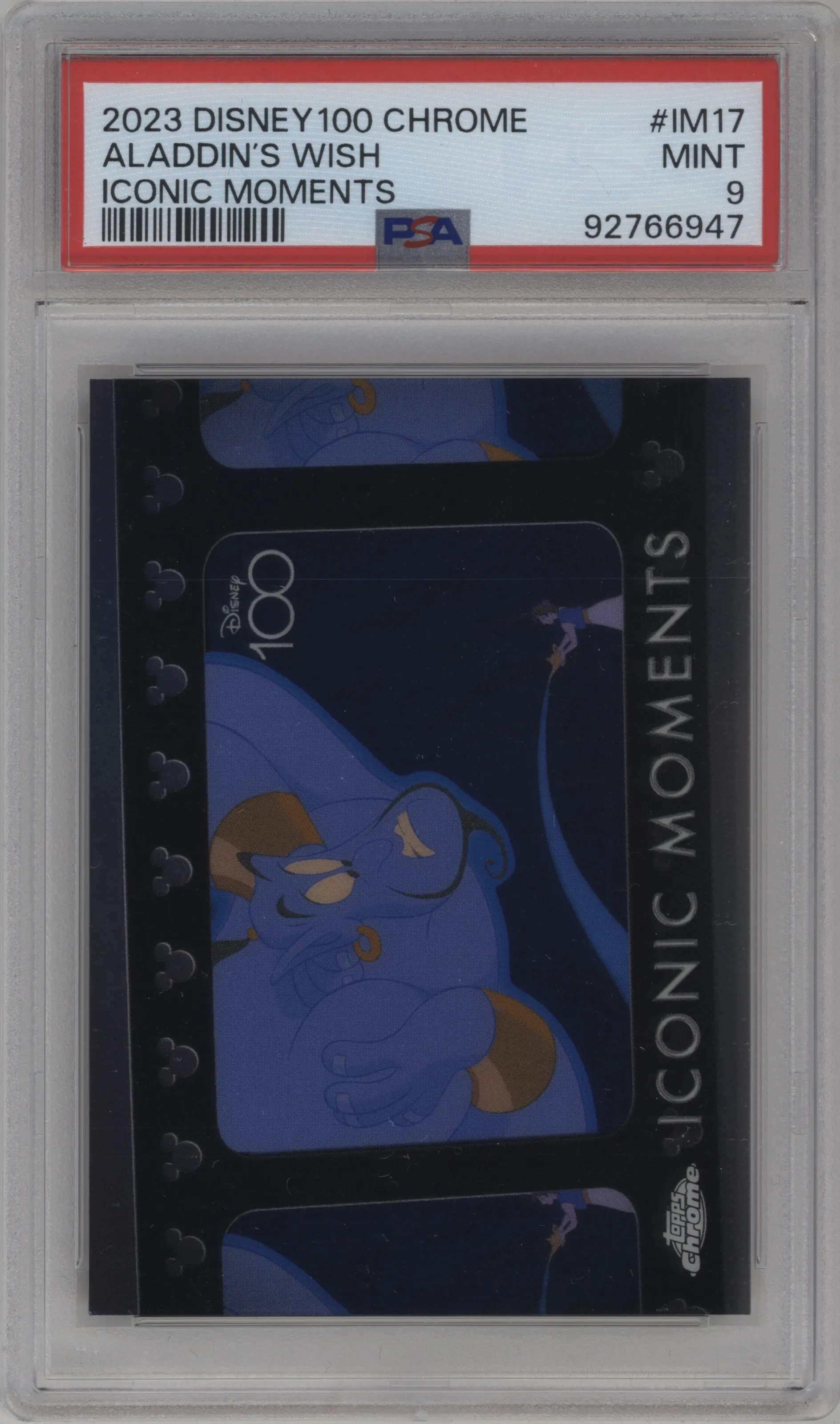 2023 Topps Chrome Disney 100 Iconic Moments Aladdin's Wish #IM-17 PSA 9