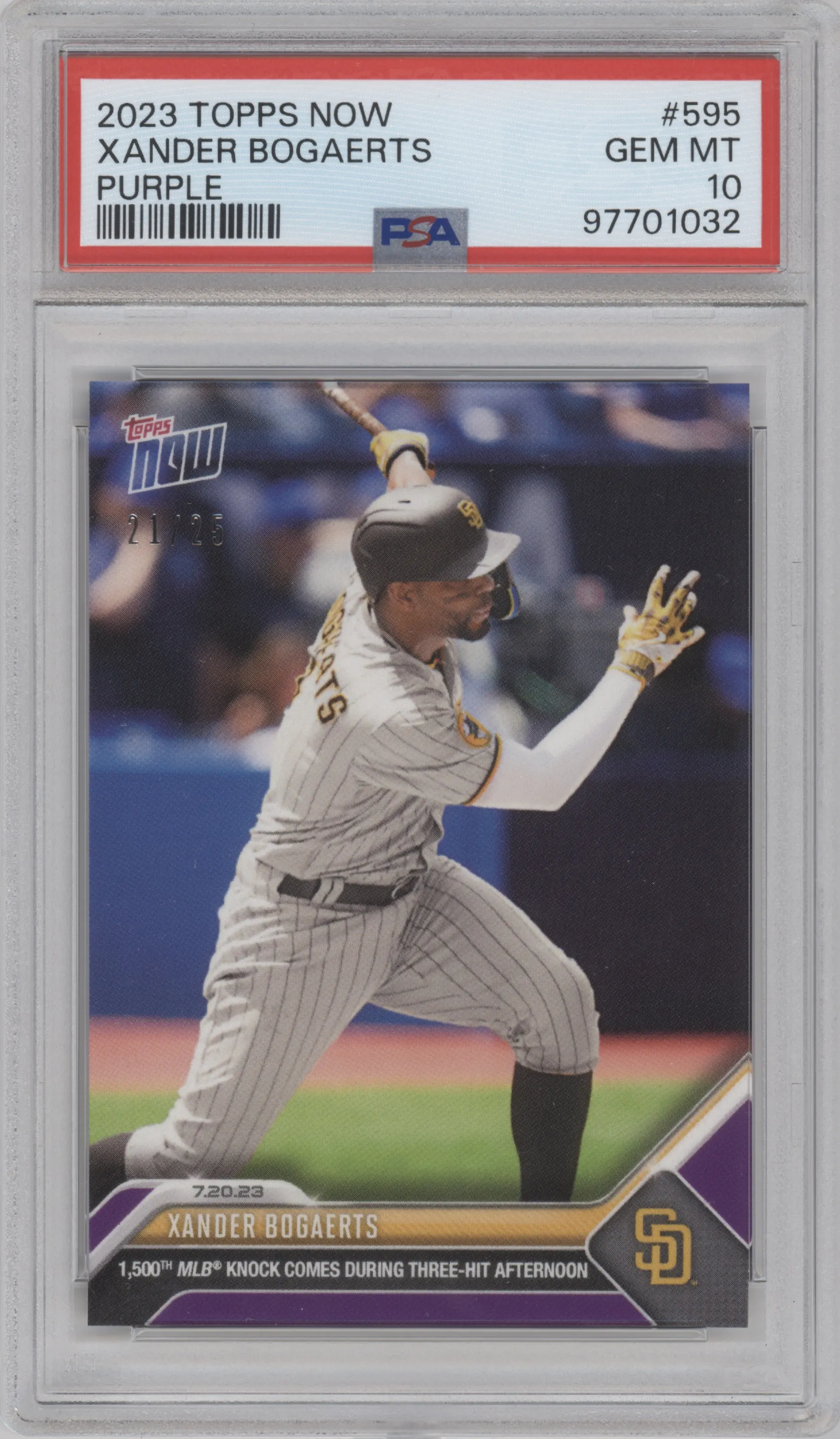 2023 Topps Now Xander Bogaerts Purple #595 PSA 10