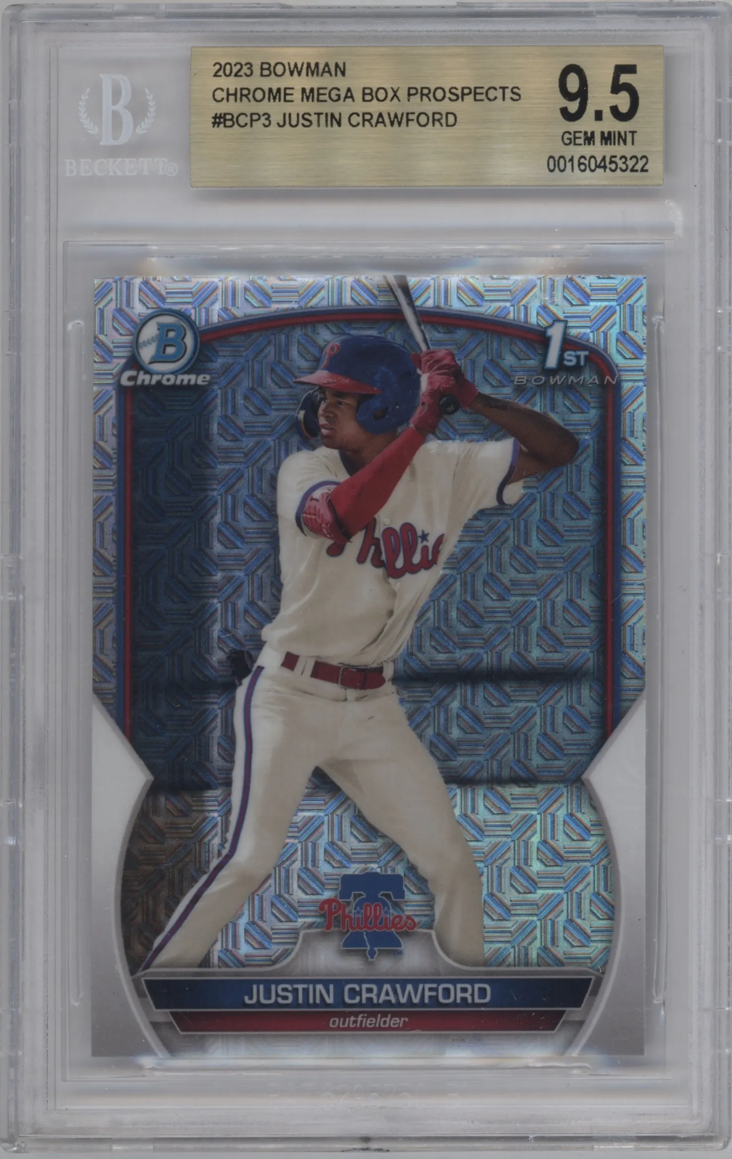 2023 Bowman Mega Box Chr.Pros. Justin Crawford #BCP-3 BGS 9.5