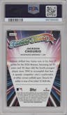 Jackson Chourio from the 2024 Topps Chrome Logofractor set graded by PSA and given an overall grade of 10.