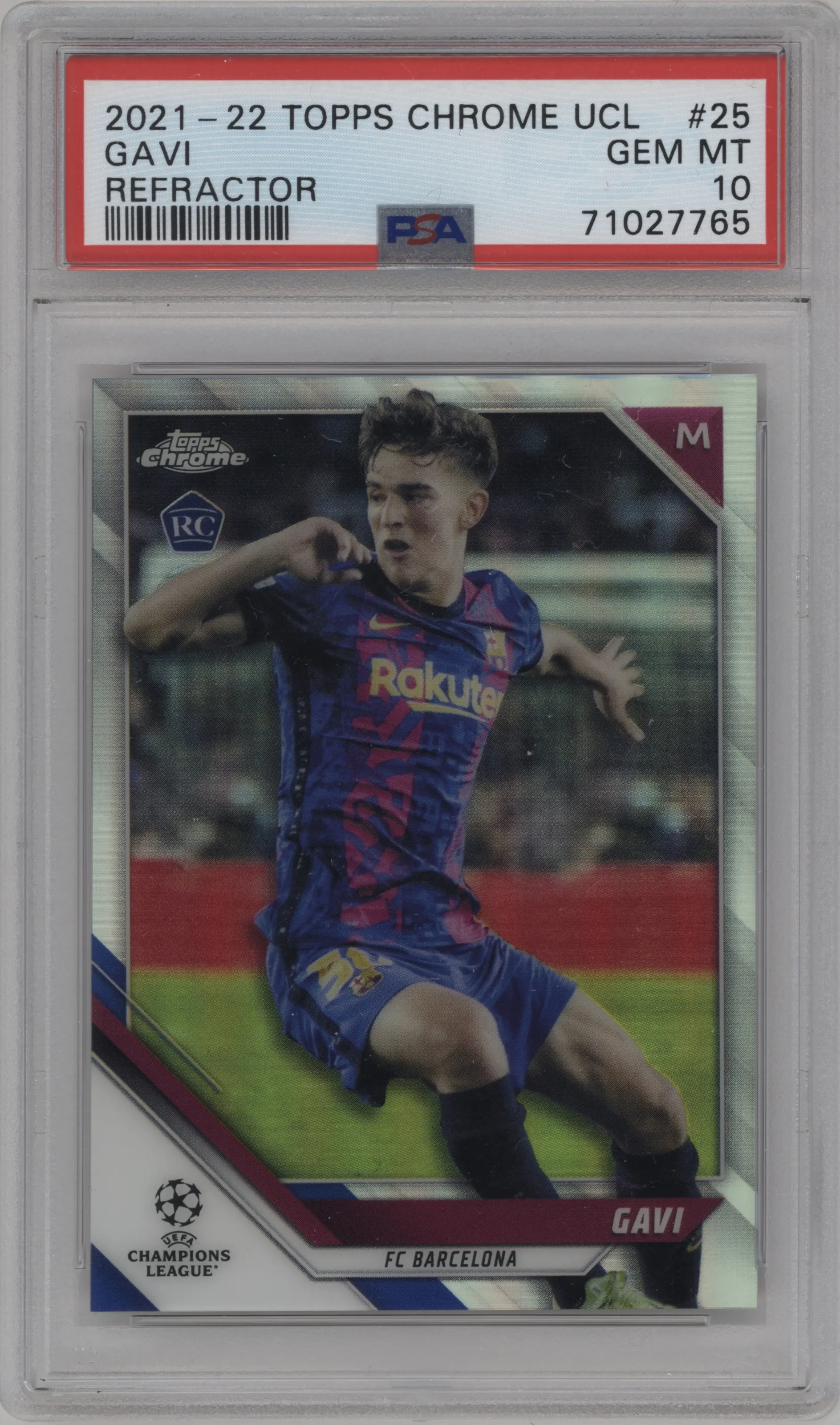 2021 Topps Chrome UEFA Champions League Gavi Refractor PSA 10