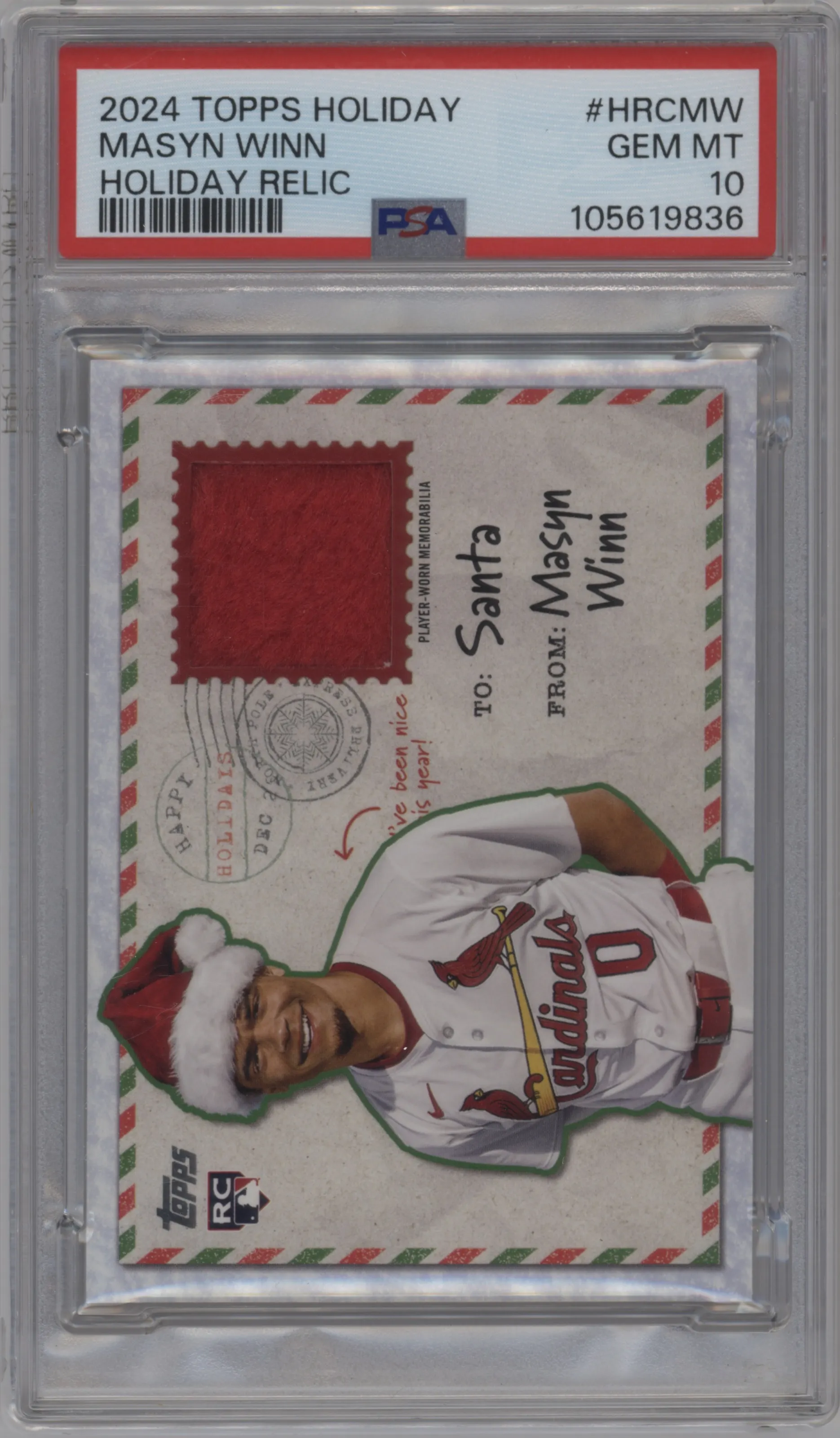 2024 Topps Holiday Holiday Relics Masyn Winn #HRC-MW PSA 10