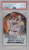 Shohei Ohtani from the 2022 Bowman’s Best   set graded by PSA and given an overall grade of 10.