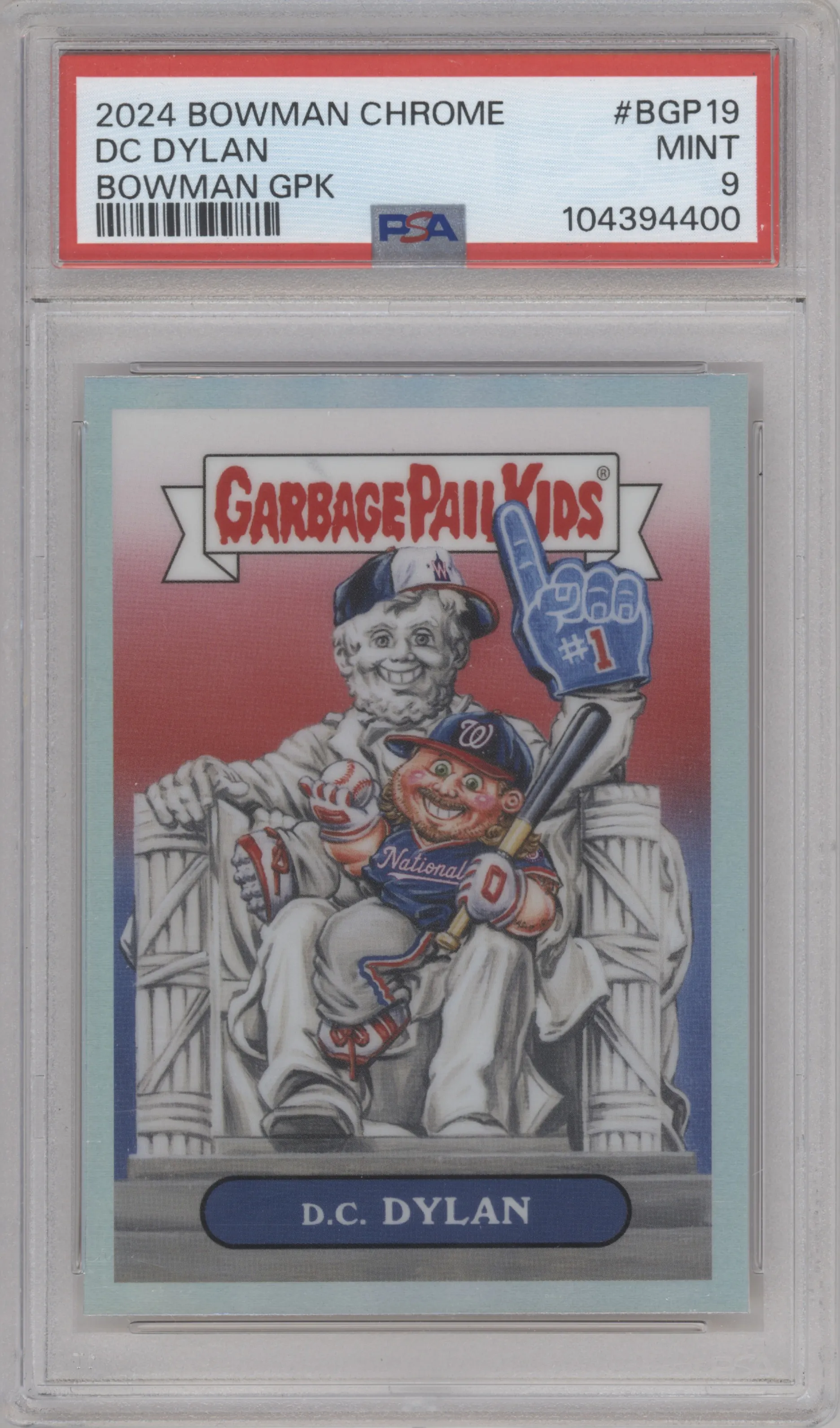 D.C. Dylan from the 2024 Bowman Chrome set graded by PSA and given an overall grade of 9.