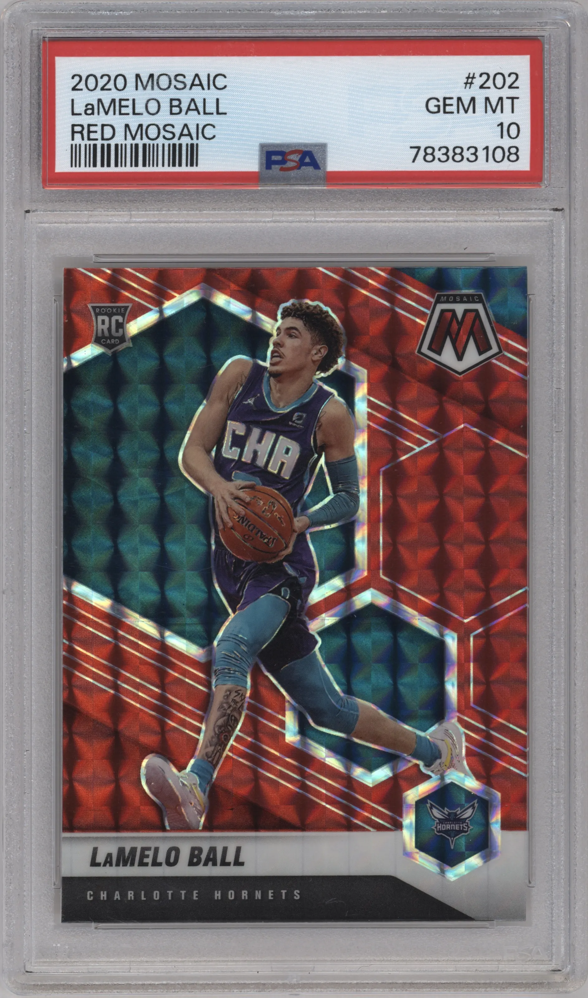 2020 Panini Mosaic LaMelo Ball Red Mosaic PSA 10