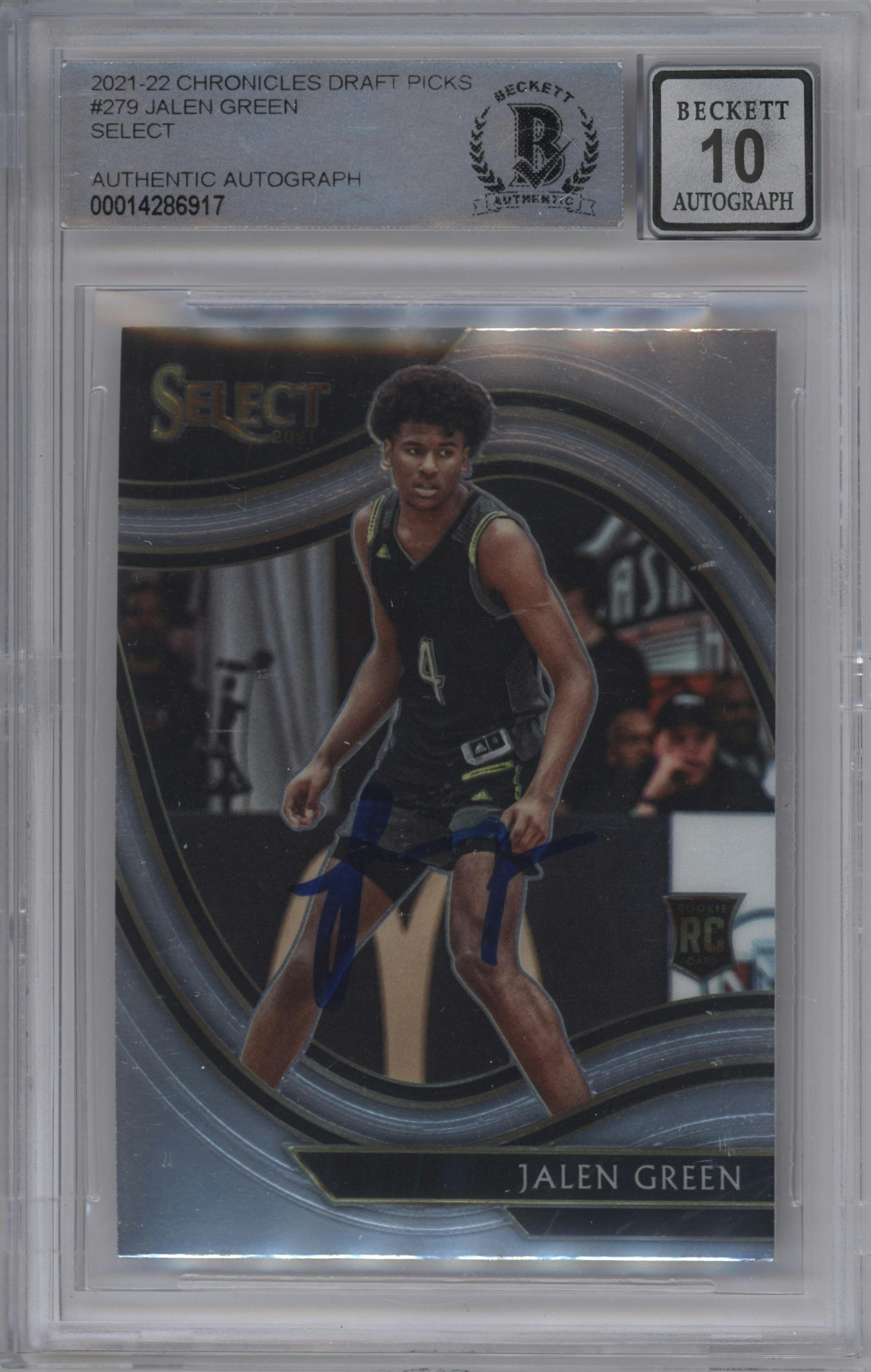 Jalen Green from the 2021-22 Panini Chronicles Draft Picks set graded by Beckett.