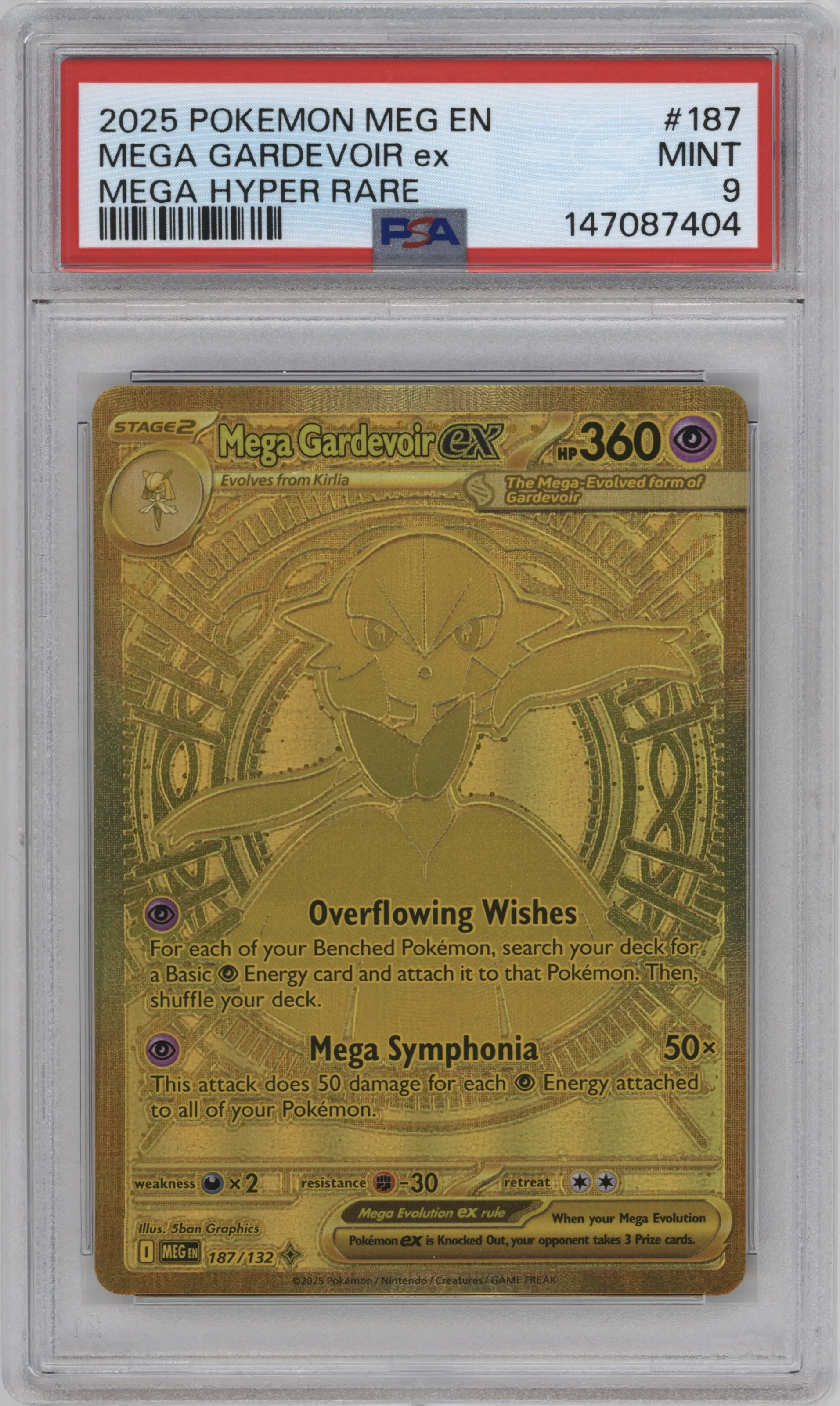 2025 Pokemon Mega Evolution Mega Gardevoir ex Mega Hyper Rare PSA 9