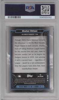 Shohei Ohtani from the 2024 Topps Cosmic Chrome set graded by PSA and given an overall grade of 9.