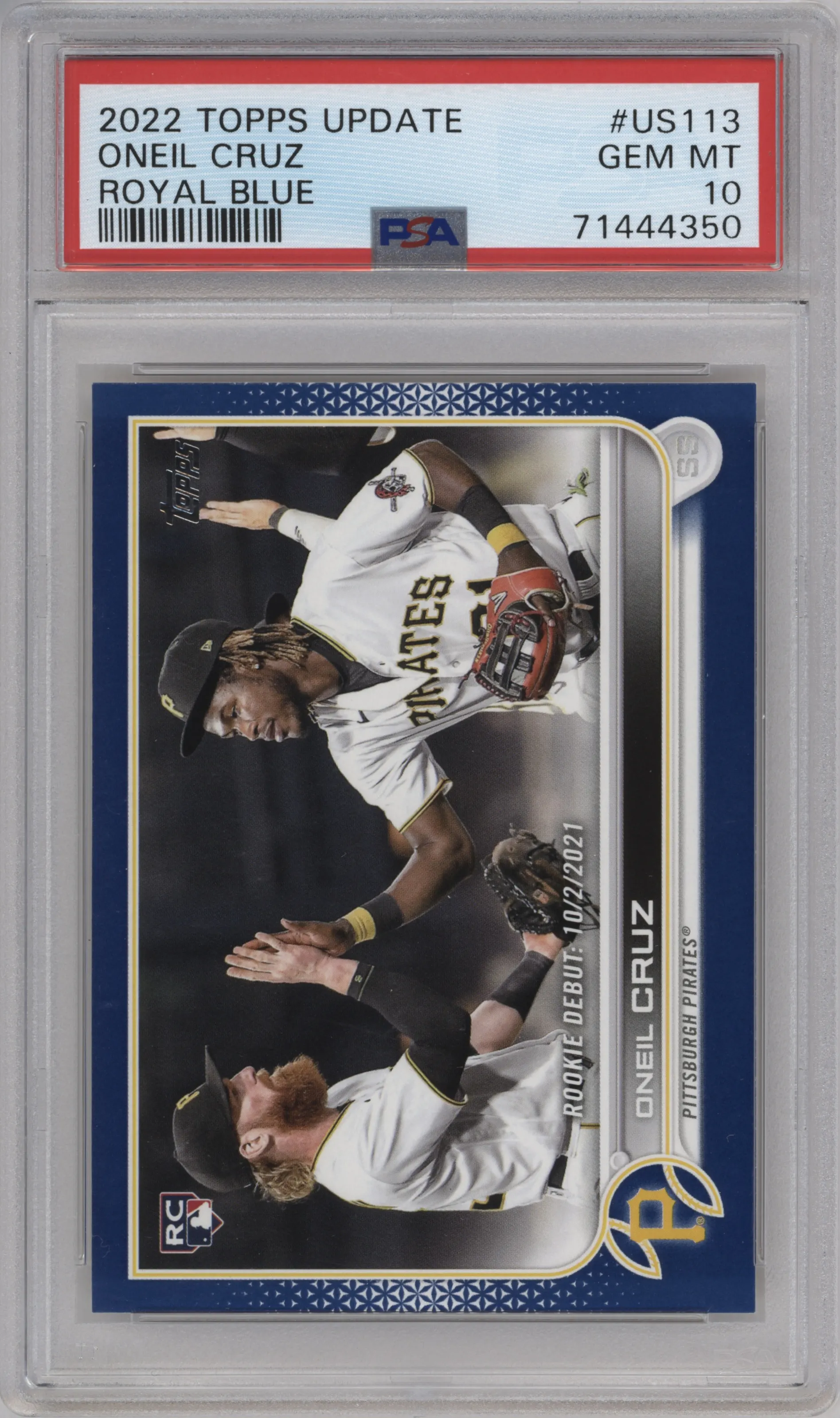 2022 Topps Update Oneil Cruz Royal Blue PSA 10