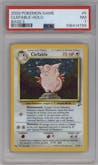 Clefable from the 2000 Pokemon set graded by PSA and given an overall grade of 7.