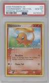 Charmander from the 2006 Pokemon EX set graded by PSA and given an overall grade of 10.