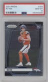 Bo Nix from the 2024 Panini Prizm set graded by PSA and given an overall grade of 10.