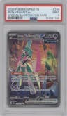Iron Valiant ex from the 2023 Pokemon SV set graded by PSA and given an overall grade of 9.