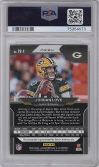Jordan Love from the 2020 Panini Chronicles set graded by PSA and given an overall grade of 10.