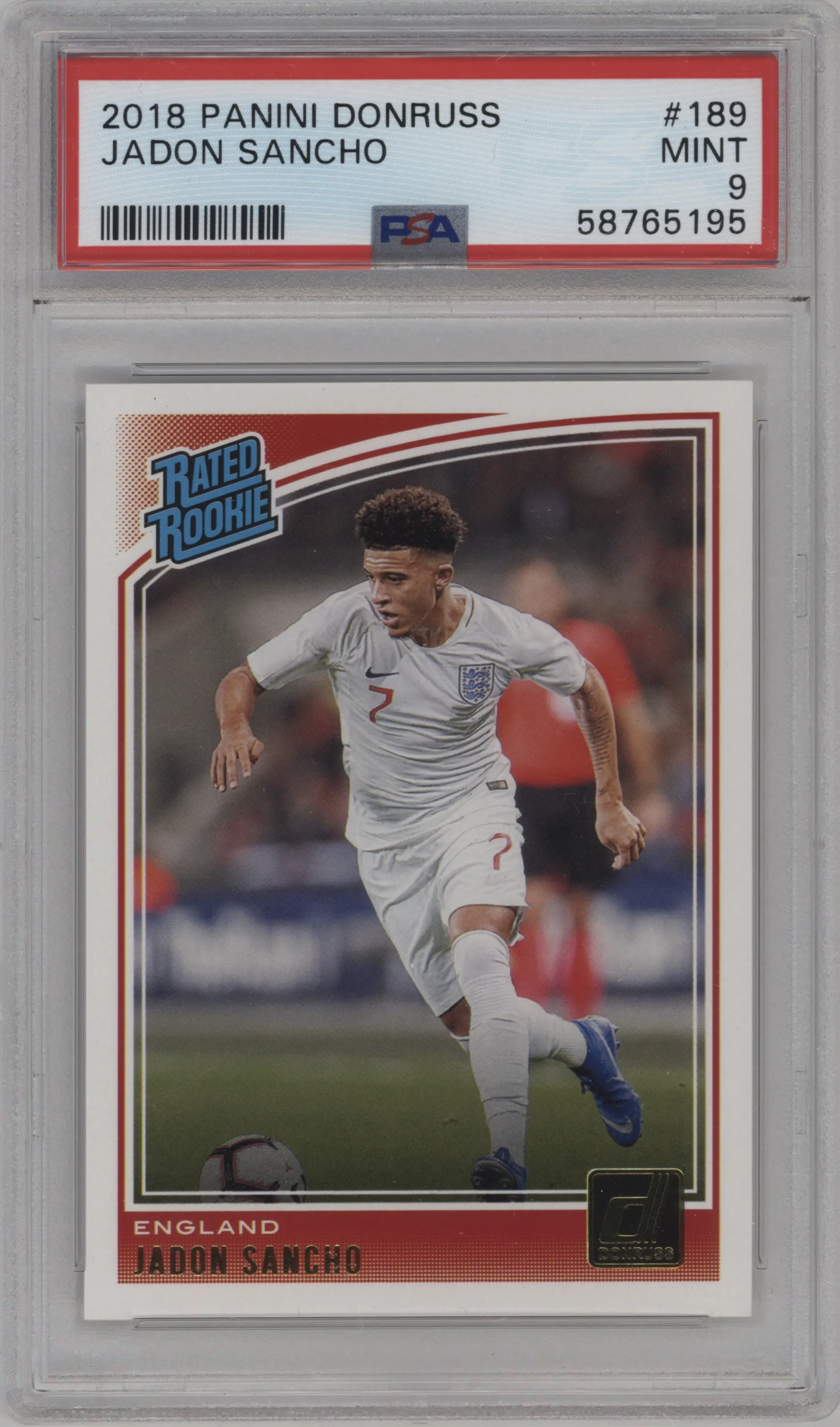 2018 Panini Donruss Rated Rookie Jadon Sancho PSA 9