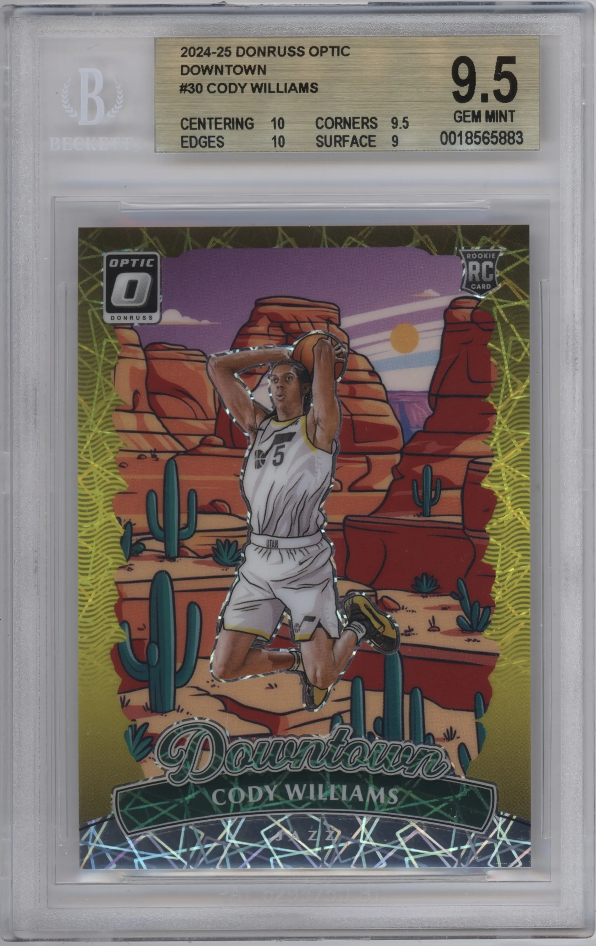 2024 Donruss Optic Downtown Cody Williams #30 BGS 9.5