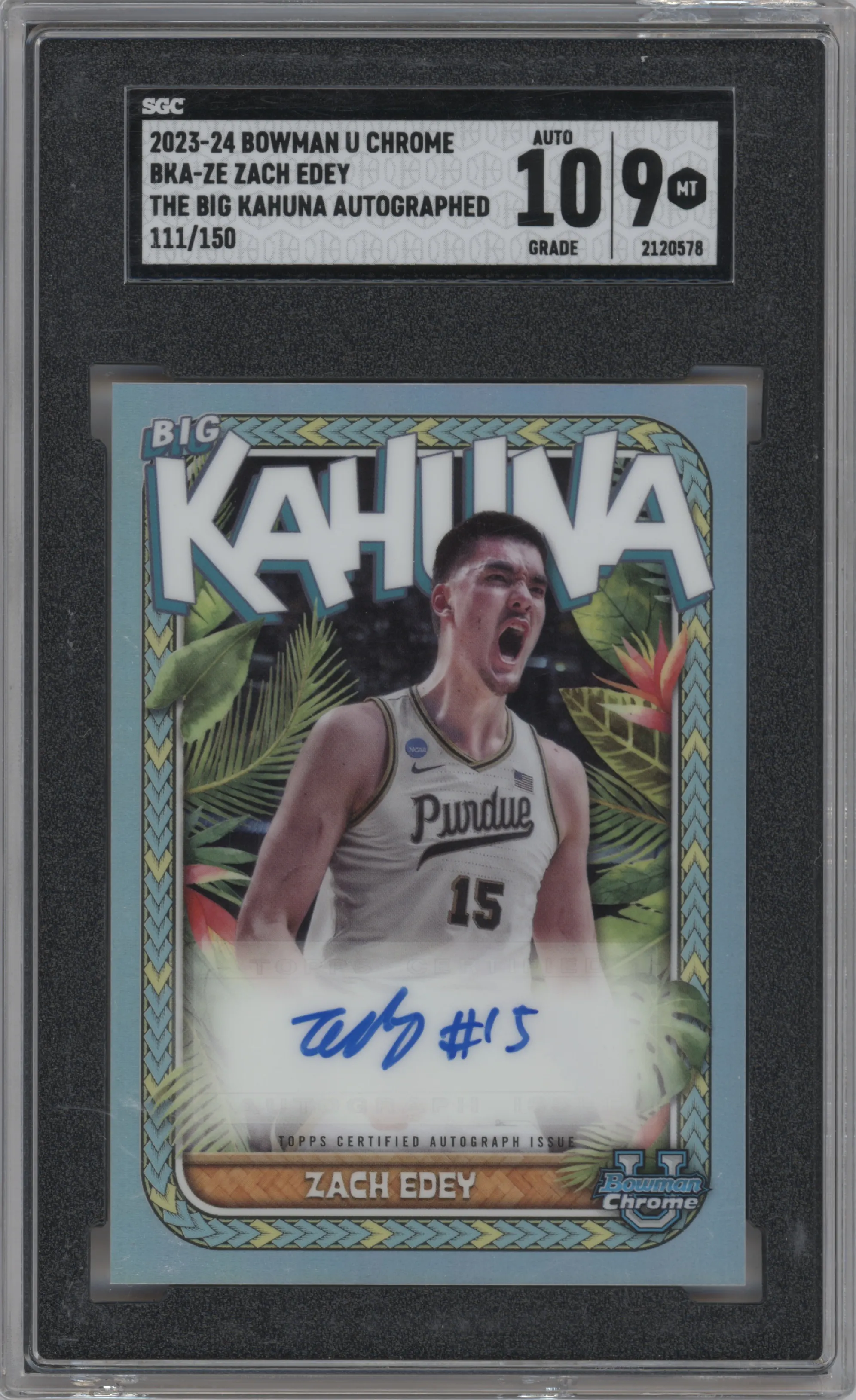 2023 Bowman U Chrome The Big Kahuna Auto Zach Edey SGC 10