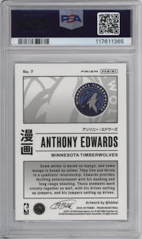 Anthony Edwards from the 2024-25 Panini Prizm set graded by PSA and given an overall grade of 10.