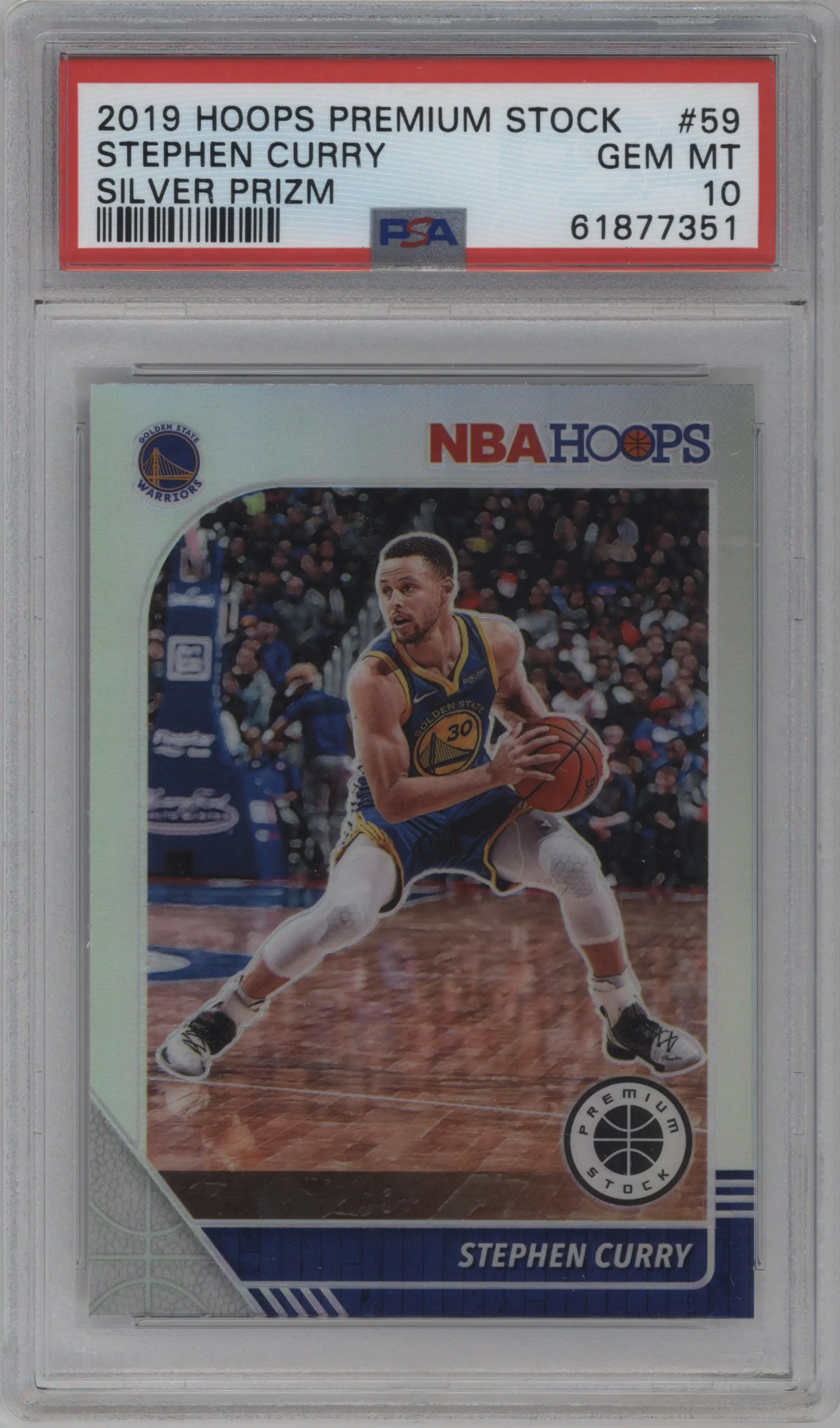 2019 Panini Hoops Premium Stock Stephen Curry Silver PSA 10