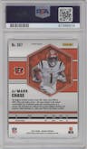 Ja'Marr Chase from the 2021 Panini Mosaic set featuring a Reactive Orange parallel graded by PSA and given an overall grade of 10.