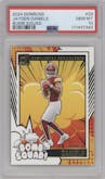 Jayden Daniels from the 2024 Donruss set graded by PSA and given an overall grade of 10.