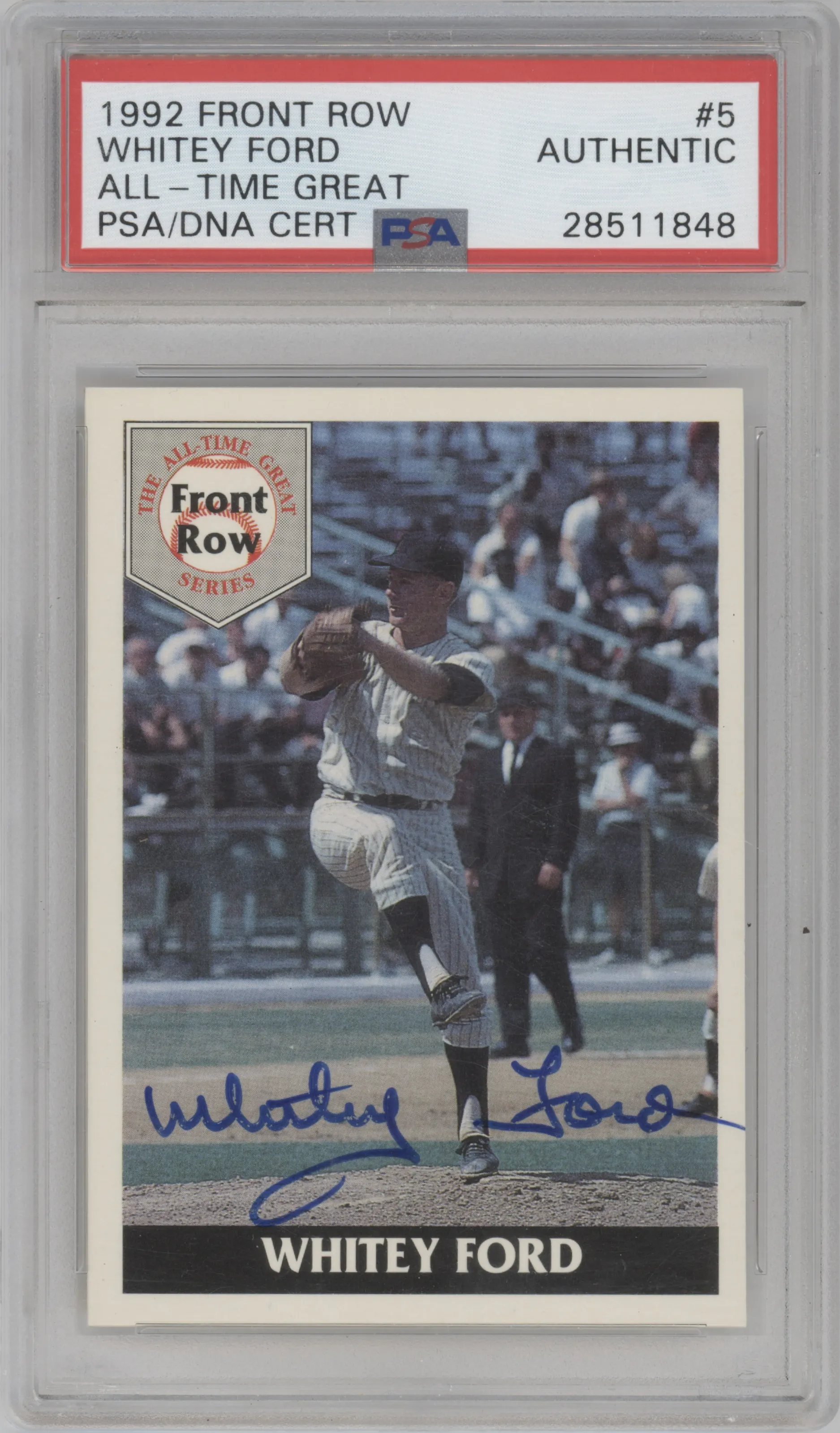 Whitey Ford from the 1992 Front Row set graded by PSA.
