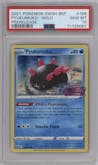 Pyukumuku from the 2021 Pokemon SWSH set featuring a Prerelease parallel graded by PSA and given an overall grade of 10.