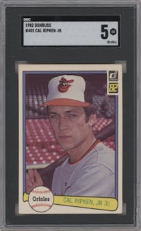 Cal Ripken Jr. from the 1982 Donruss set graded by SGC and given an overall grade of 5.