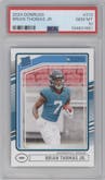 Brian Thomas Jr. from the 2024 Donruss set graded by PSA and given an overall grade of 10.