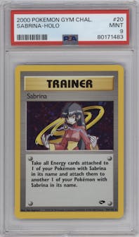 Sabrina from the 2000 Pokemon GH set graded by PSA and given an overall grade of 9.