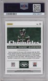 Ahmad "Sauce" Gardner from the 2022 Panini Chronicles set featuring a Gold parallel graded by PSA and given an overall grade of 9.