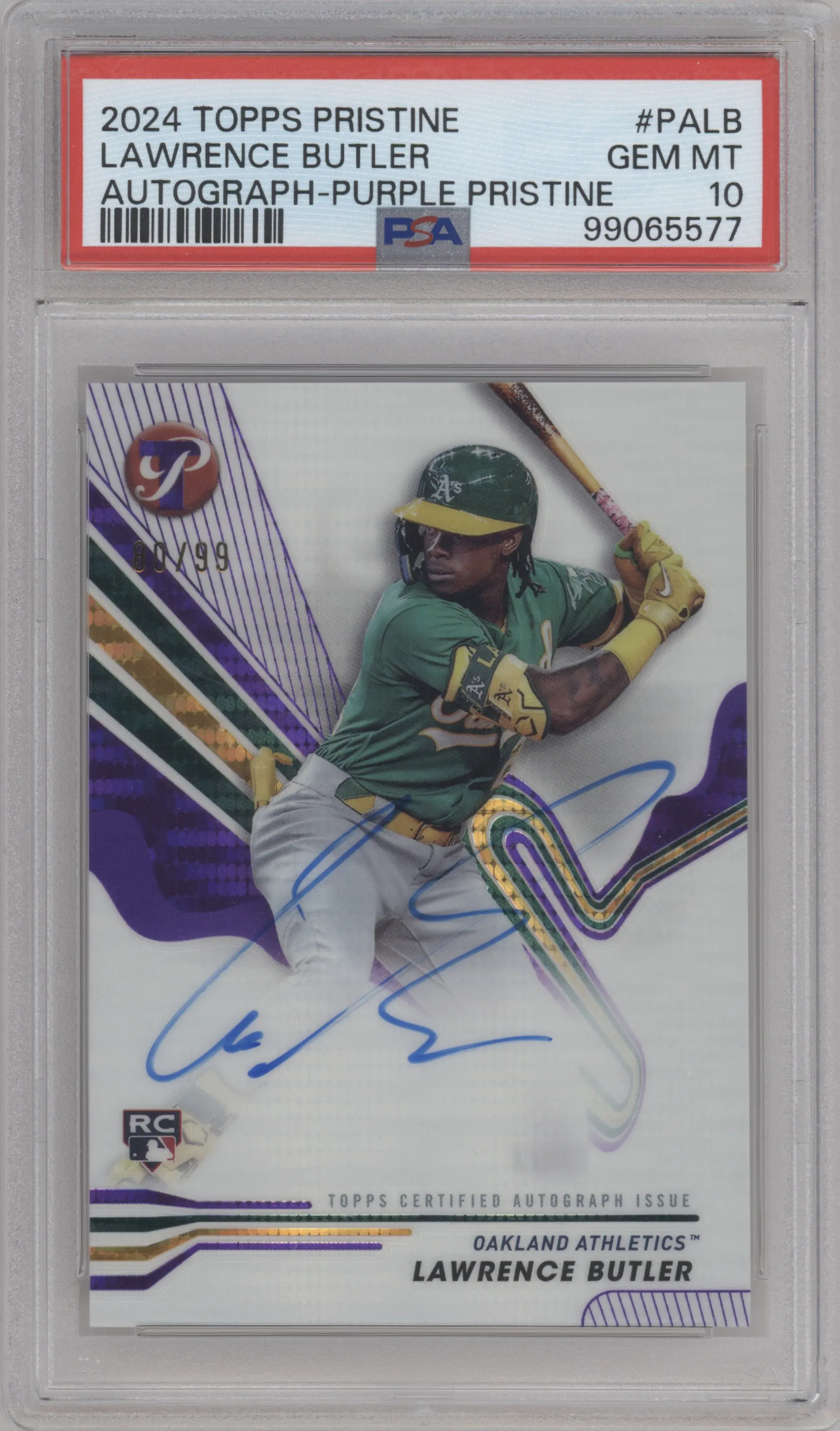 2024 Topps Pristine Auto Lawrence Butler Purple Pristine Pulsar Refractor #PA-LB PSA 10