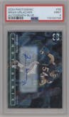 Brian Urlacher from the 2024 Panini Photogenic set featuring a Blue parallel graded by PSA and given an overall grade of 9.