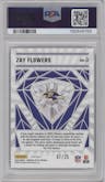 Zay Flowers from the 2023 Donruss Optic set featuring a Purple Stars parallel graded by PSA and given an overall grade of 10.