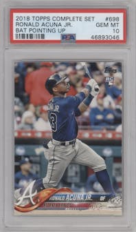 Ronald Acuna Jr. from the 2018 Topps Series 2 set graded by PSA and given an overall grade of 10.