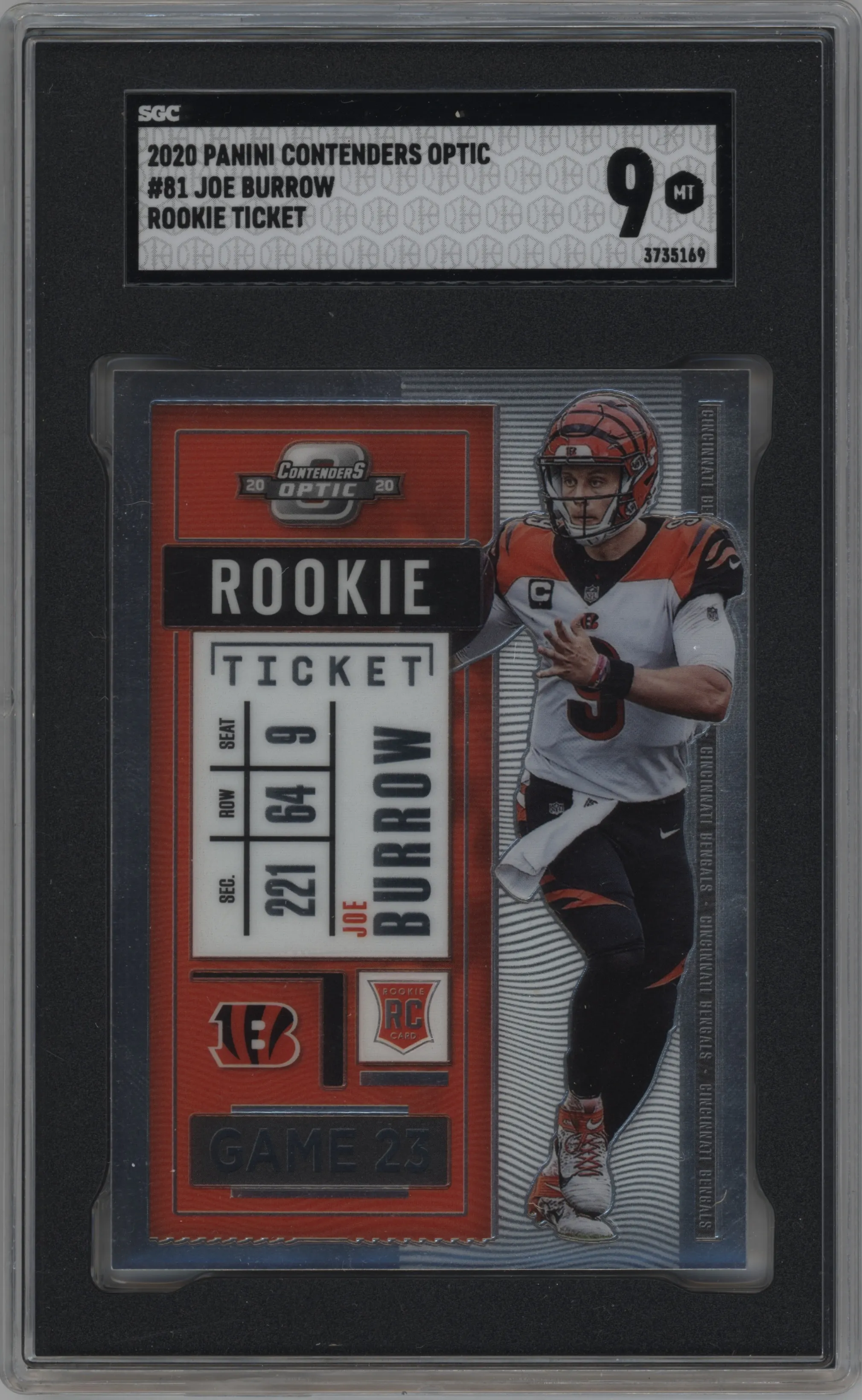 2020 Panini Contenders Optic Joe Burrow SGC 9